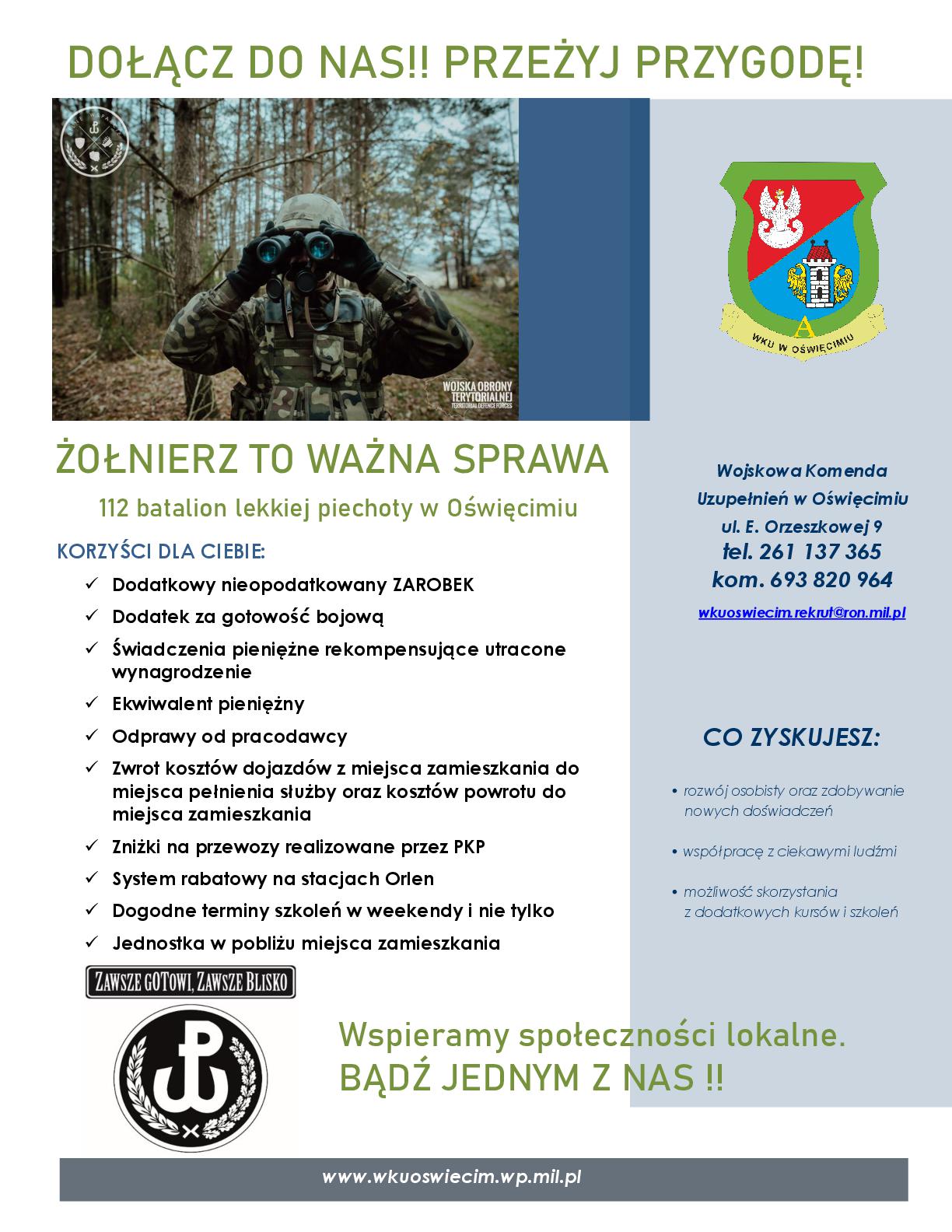 Nabór do 112 batalionu lekkiej piechoty w Oświęcimiu