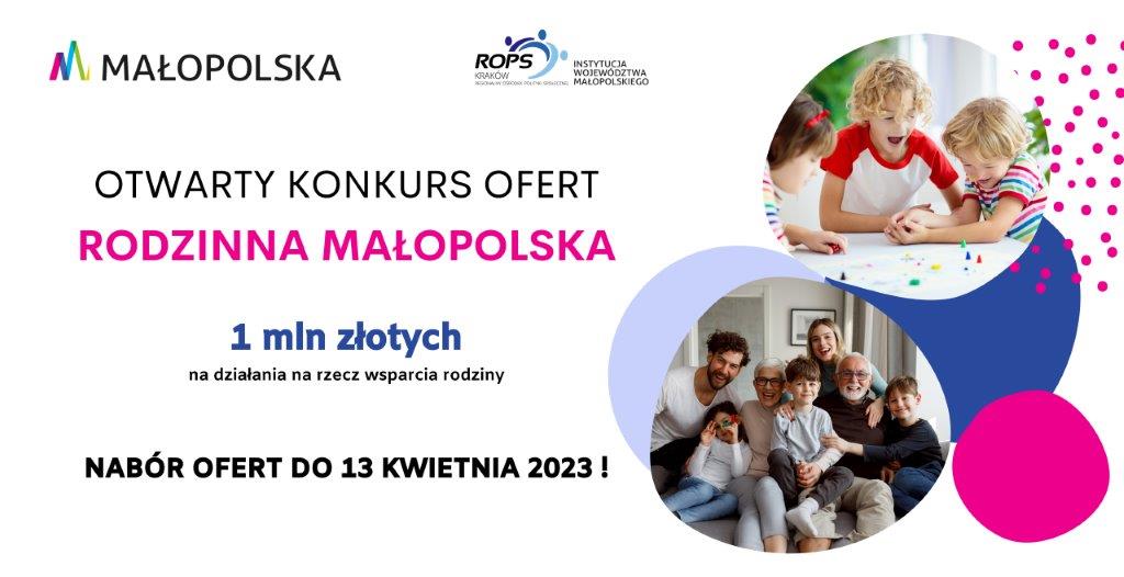 Rodzinna Małopolska, Aktywny Senior - otwarte konkursy ofert na realizację zadań publicznych Województwa Małopolskiego