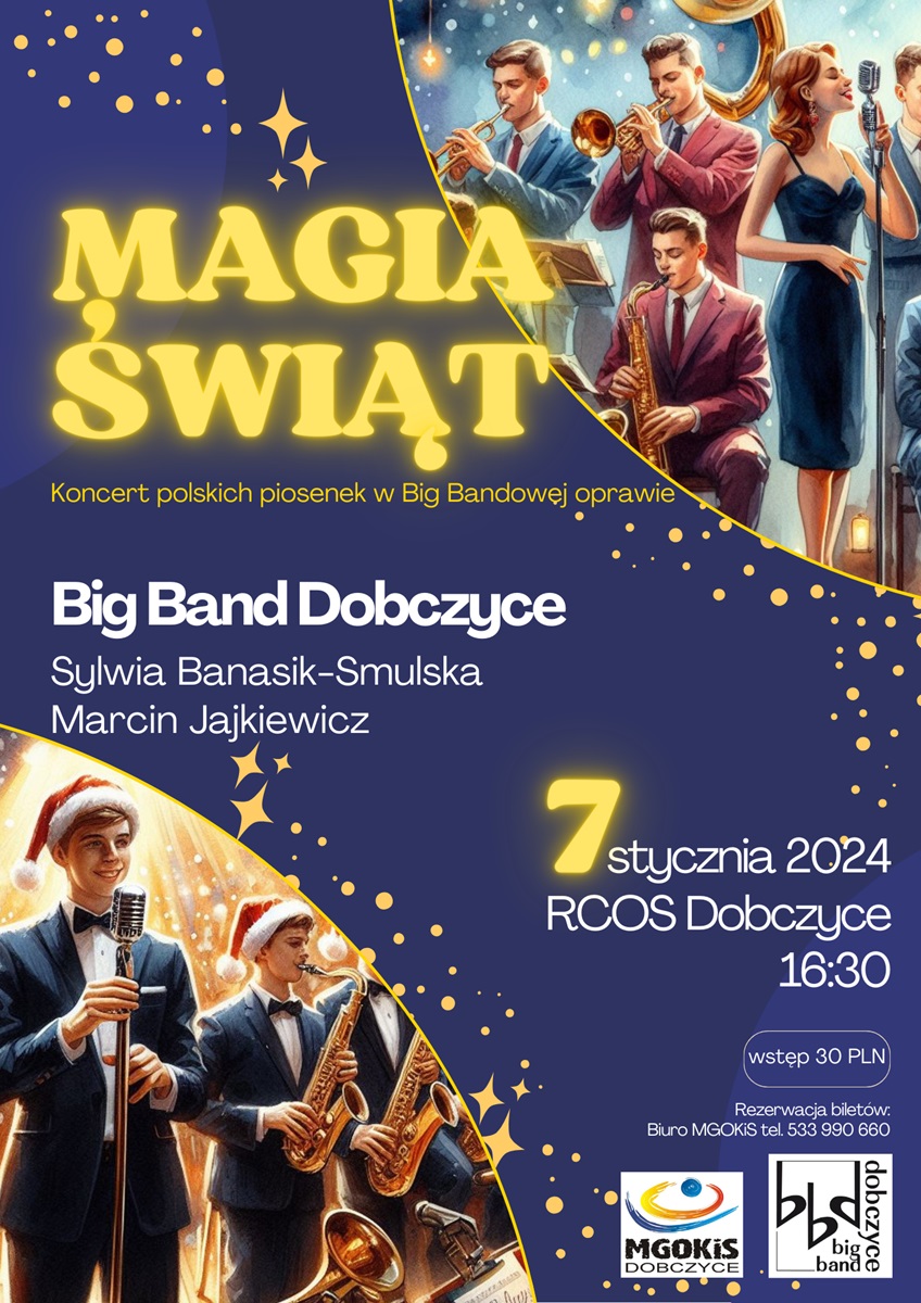 Magia Świąt - zaproszenie na koncert Big Bandu Dobczyce