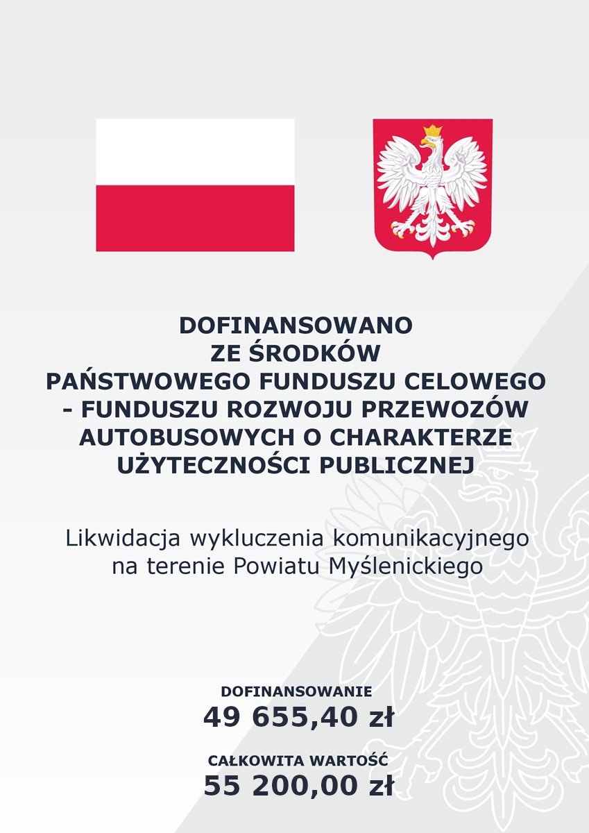 Likwidacja wykluczenia komunikacyjnego na terenie Powiatu Myślenickiego (Bogdanówka - Lubień)