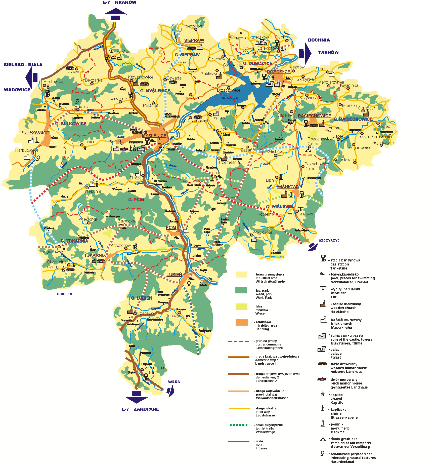 mapa_szlaki_powiat_myslenicki